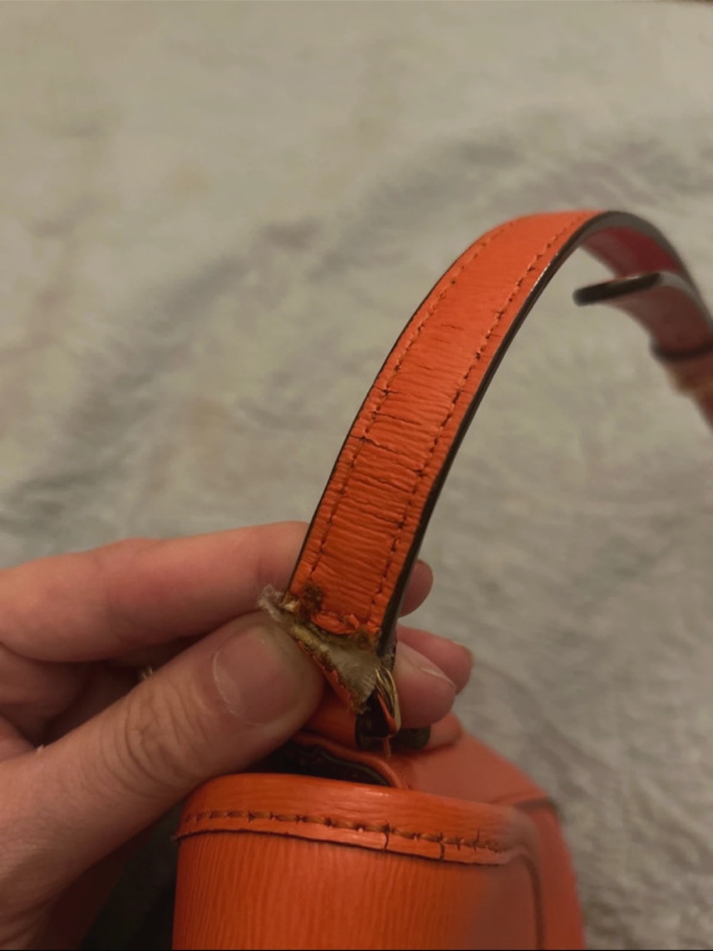 Lauren Ralph Lauren Orange Leather Crossbody with Gold Hardware - Picture 7 of 7